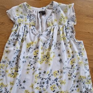 Banana Republic Yellow and White Floral Blouse